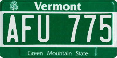 VT license plate AFU775