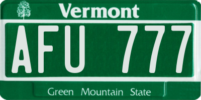 VT license plate AFU777