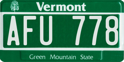 VT license plate AFU778