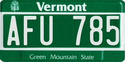 VT license plate AFU785