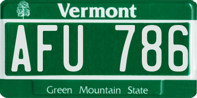 VT license plate AFU786