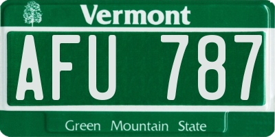 VT license plate AFU787