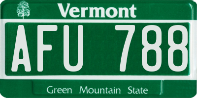 VT license plate AFU788