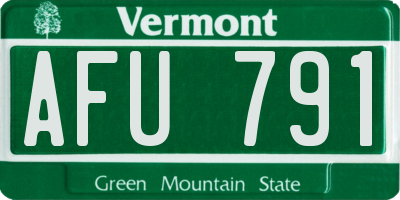 VT license plate AFU791