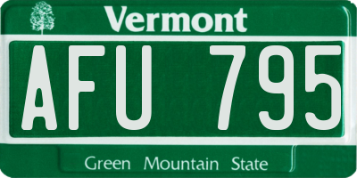 VT license plate AFU795