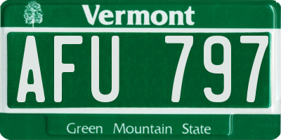 VT license plate AFU797