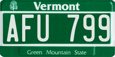 VT license plate AFU799