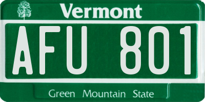 VT license plate AFU801