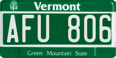 VT license plate AFU806