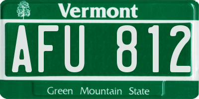 VT license plate AFU812