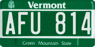 VT license plate AFU814