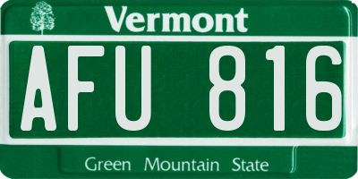 VT license plate AFU816