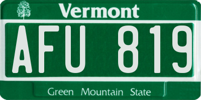 VT license plate AFU819