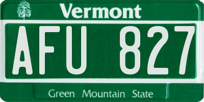 VT license plate AFU827