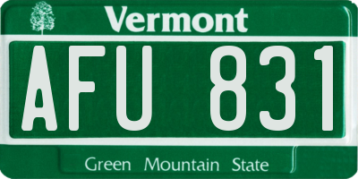 VT license plate AFU831