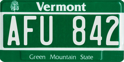 VT license plate AFU842