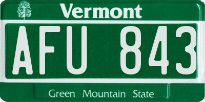 VT license plate AFU843