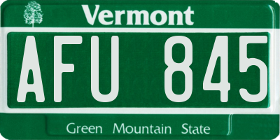 VT license plate AFU845