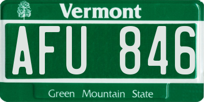 VT license plate AFU846