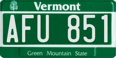 VT license plate AFU851