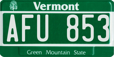 VT license plate AFU853