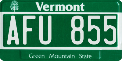 VT license plate AFU855