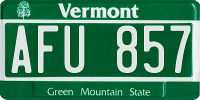 VT license plate AFU857