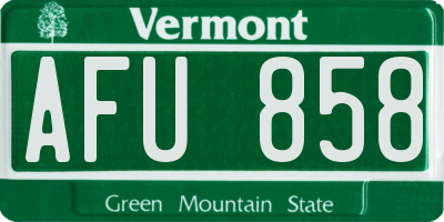 VT license plate AFU858