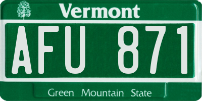 VT license plate AFU871