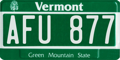 VT license plate AFU877