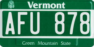 VT license plate AFU878
