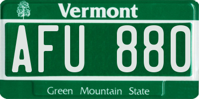 VT license plate AFU880