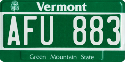 VT license plate AFU883