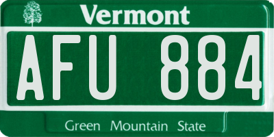 VT license plate AFU884