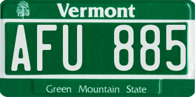 VT license plate AFU885