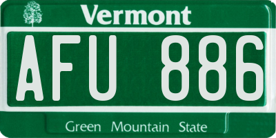 VT license plate AFU886