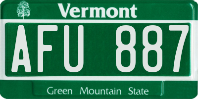 VT license plate AFU887