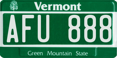 VT license plate AFU888