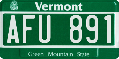 VT license plate AFU891