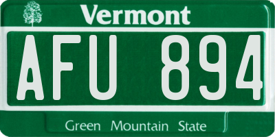 VT license plate AFU894