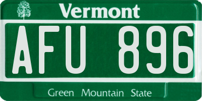 VT license plate AFU896