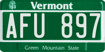 VT license plate AFU897