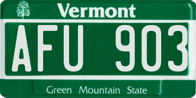VT license plate AFU903