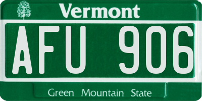 VT license plate AFU906