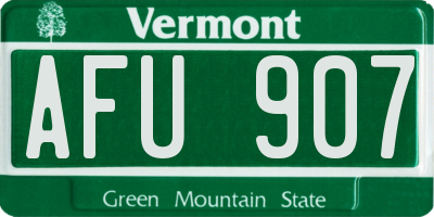 VT license plate AFU907