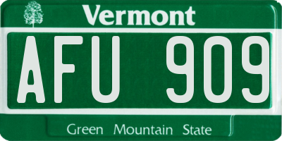 VT license plate AFU909