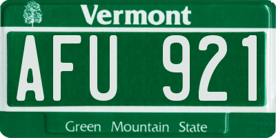 VT license plate AFU921