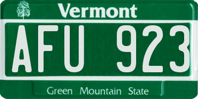 VT license plate AFU923