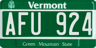 VT license plate AFU924