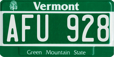 VT license plate AFU928